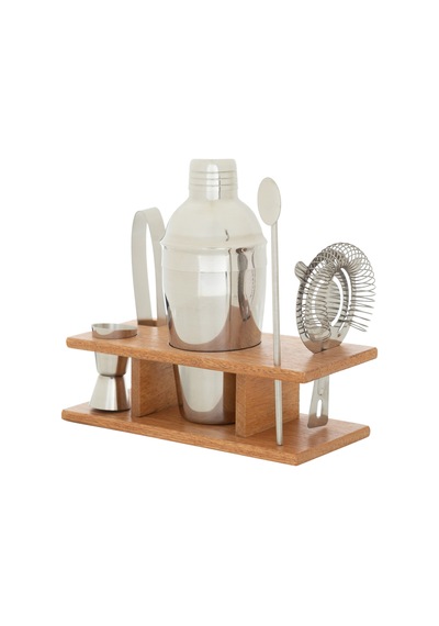 Mudo Home Natural Ahşap Standlı İçki Seti 6'lı