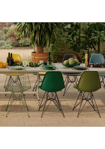 Vitra Eames Dsr Re Sandalye Geri Dönüşümlü Malzeme, Ikonik Tasarım, Dış Mekâna Uygun Yeşil