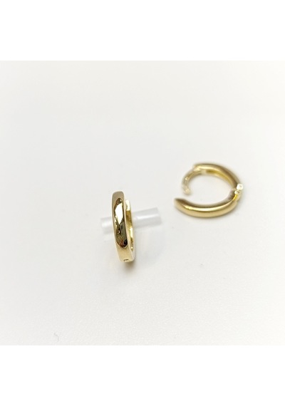 11.4mm Klasik Halka Küpe 14 Ayar Altın Hd Videolu Sarı