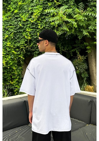 Beyaz Alien Oversize Tişört Beyaz