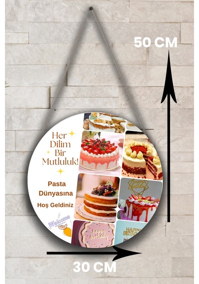 Pastane Salonu Duvar, Kapı, Tek Taraflı Askılı Pano Karşılama Tabelası, Pasta Dükkan Süsü