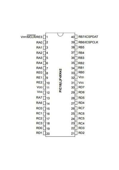 Microchip Pıc18f45k22 Dıp-40 Mikrodenetleyici 8 Bit 64k Flash