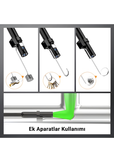 İdragon W600-2 Endoskop Kamera 850mah Şarjlı, Yan Ayna Ve Mıknatıslı Boru Ve Araç Iç Görüntüleme Cihazı