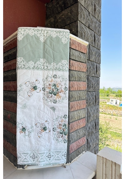Çift Kişilik Çok Amaçlı Pike, Yazlık Pike, Desenli Pike, Yatak Örtüsü 195x220cm Yeşil