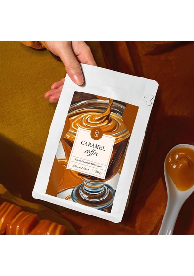 Mim And More Caramel Coffee Karamel Aromalı Kahve Çekirdek Kahve 200 G