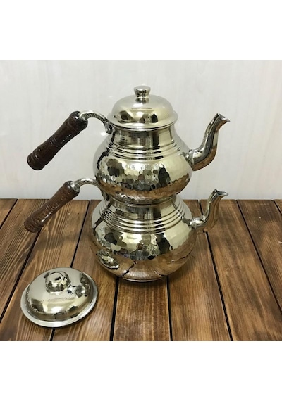 Dövme Bakır Çaydanlık Orta Boy, B1505260 Gümüş