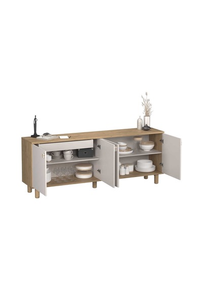 Bohem 4 Kapaklı İç Çekmeceli Konsol - Florida Meşe/vizon 207x79x45 Cm Bohem 4 Kapaklı İç Çekmeceli Konsol - Florida Meşe/vizon 207x79x45 Cm