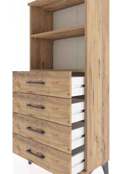 Hyperion Dolap 2 Raflı 4 Çekmeceli 60x44x134 Çam-çam Atlas Çam