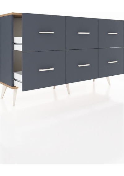 Arges Konsol 6 Çekmeceli 132x30x83 Antrasit-çam/antrasit Çam/antrasit Arges Konsol 6 Çekmeceli 132x30x83 Antrasit-çam/antrasit Çam/antrasit
