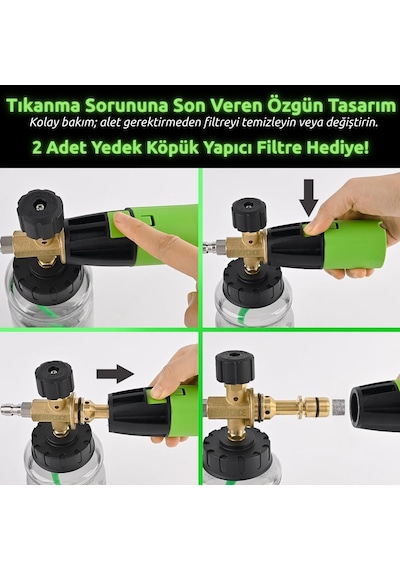 Robeve Bear Force Pro+ Foam Lance Köpük Yapıcı Aparat Pro Model Köpük Aparatı Profesyonel Oto Yıkama Köpük Yapıcı Aparat