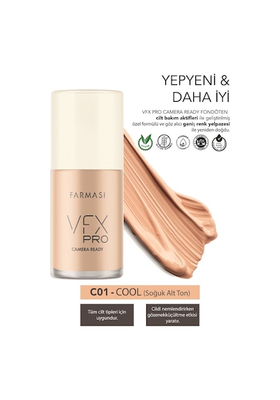 Farmasi Vfx Pro Camera Ready Fondöten C01 30 ML