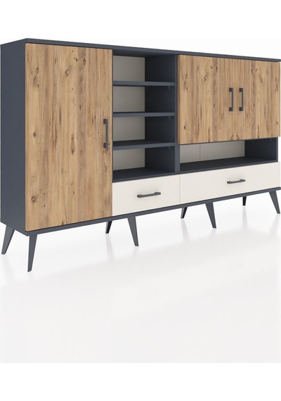 Arges Konsol 8 Raflı 2 Çekmeceli 3 Kapaklı 176x30x99 Antrasit-çam/aytaşı Atlas Çam/aytası - Antrasıt Arges Konsol 8 Raflı 2 Çekmeceli 3 Kapaklı 176x30x99 Antrasit-çam/aytaşı Atlas Çam/aytası - Antrasıt