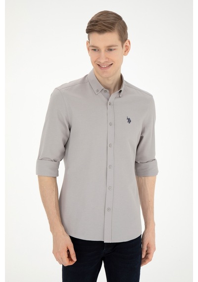 U.s. Polo Assn. Erkek Koyu Gri Gömlek Basic 50288629-vr080 Gri
