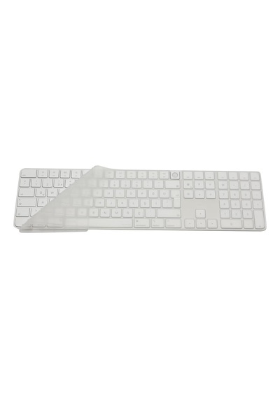 Apple Magic Keyboard 3 A2520 Numerik Türkçe Q Klavye Koruyucu Iso Ters L Enter Uyumlu Ultra İnce Clear Silikon Kaplama Toz Ve Sıvı Koruma Transparent Keyboard Cover Şeffaf
