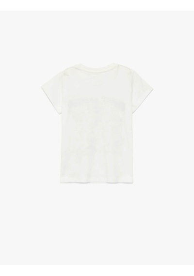 Koton Baskılı Ekru Kız Çocuk T-shirt 6skg10018ak Ekru