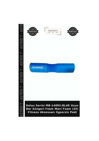 Delux Serisi Mb-14092-blue Uzun Bar Süngeri Foam Mavi Foam 25 Fitness Aksesuarı Egzersiz Pedi