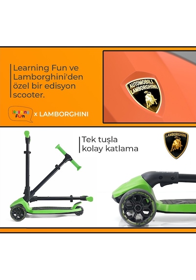 Lisanslı L3 Kolay Katlanabilir Işıklı Orta Gövde Ve Işıklı Tekerlekli Çocuk Scooter Turuncu Turuncu