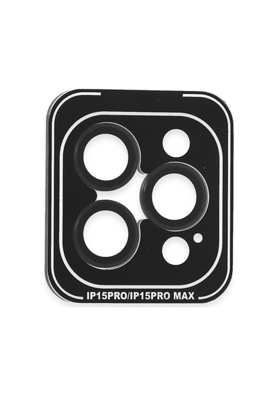 Joko Apple, Uyumlu iPhone 15 Pro Max Pvd Metal Kamera Lens Glblseme - 90 - Siyah