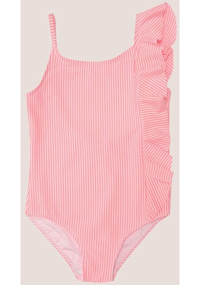 Deep Beach Coral Beyaz Çok Renkli Fırfırlı Kız Çocuk Mayo Db200791cm 001