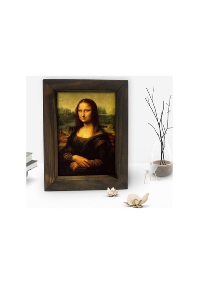 Bk Gift Mona Lisa Tasarımlı Dekoratif Doğal Masif Ahşap Çerçeve 1