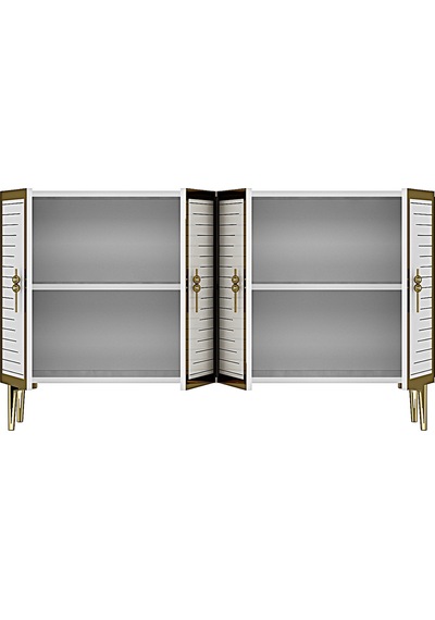 Ka1207bg Tuna Konsol Ve Tv Sehpası Beyaz-gold 120cm