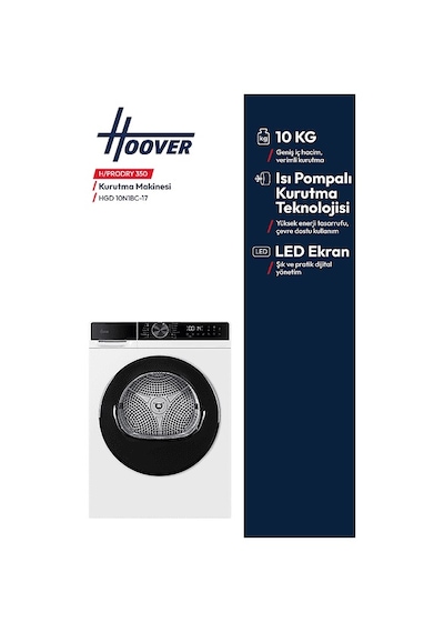 Hoover HGD 10N1BC-17 10 KG Isı Pompalı Kurutma Makinesi Beyaz