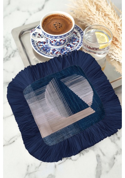 Lüks Geometrik Saçaklı Kahve Yanı Sunumluk Peçete - Soyut Modern Lacivert Gri Bardak Altlığı Mendil Doygun Lavanta Tarçın Lüks Geometrik Saçaklı Kahve Yanı Sunumluk Peçete - Soyut Modern Lacivert Gri Bardak Altlığı Mendil Doygun Lavanta Tarçın