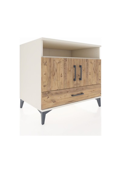Kronos Şifonyer 3 Raflı Tek Çekmeceli 2 Kapaklı 88x59x80 Aytaşı-çam Aytası