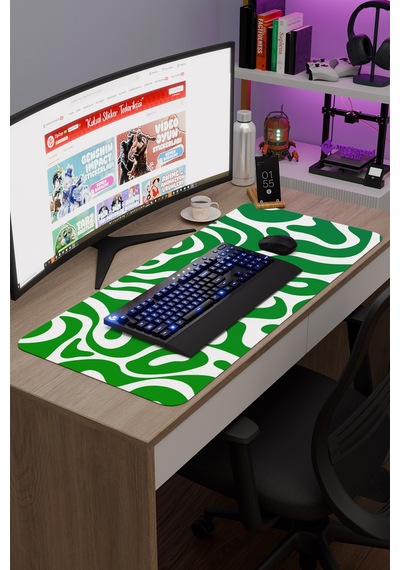 Vektörler Kaymaz Dikişli Kauçuk Oyuncu Mousepad V4 - 90x40 Xxl Gaming Mouse Pad Fare Altlığı