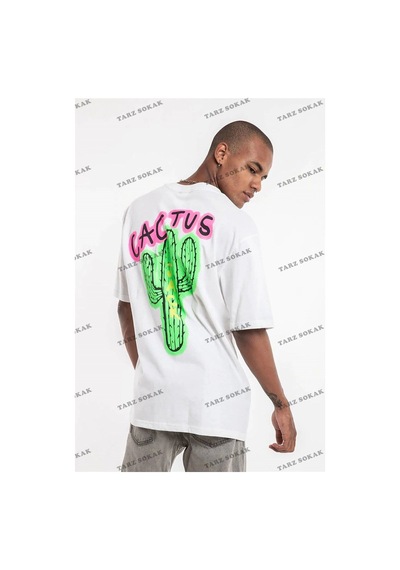 Tarzsokak Cactus Oversize T-shirt Beyaz