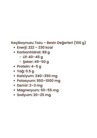 Keçiboynuzu Tozu 150 G Cam Kavanoz - Doğal , Katkısız , Koruyucusuz , Premium