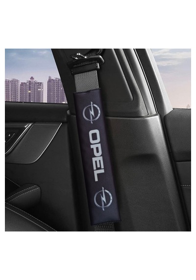 Opel Logolu Siyah Dijital Baskılı Araç Emniyet Kemer Pedi 2 Li Set - Konforlu & Şık Kemer Koruyucu