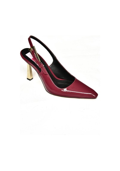 Fox Shoes S752098708 Bordo Rugan Kalın Topuklu Kadın Ayakkabı Bordo