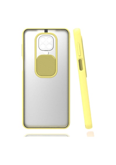 Ekılıf - Xiaomi Redmi Note 9 Pro Uyumlu - Kılıf Slayt Sürgülü Arkası Buzlu Lensi Kapak - Lacivert