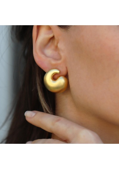 Yan Bottega Gold Bombeli Gümüş Küpe Gümüş