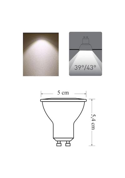 4w 50w Led Spot Ampul Gün Işığı 4000k - 10 Adet Çanak Lamba - Avize Ampulu Diğer