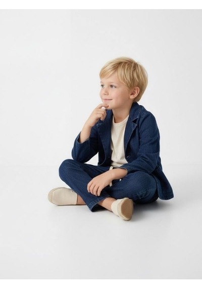 Zekids Erkek Çocuk Müslin Dokulu Rahat Kesim Pantolon-17144 Lacivert