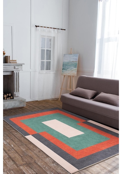 Funk Modern Dokuma Pamuk Polyester Renkli Halı (Al 400)