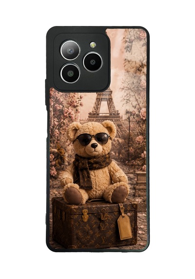 Omix X7 Paris Teddy Voyage Tasarımlı Glossy Telefon Kılıfı Krem