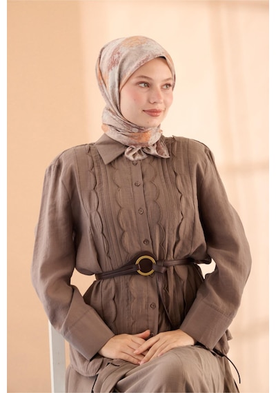 Silk Home Soft Eşarp 73095-05 Sütlü Kahve, Kahverengi, Taş, Turuncu