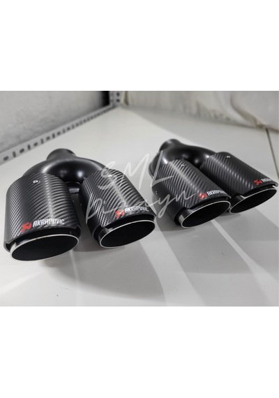 90 mm Akrapoviç Çiftli Egzoz Ucu Akrapoviç 90lık Egzos-Egsoz Ucu