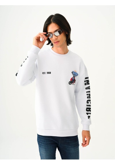 Loft Erkek Sweatshirt Beyaz Lf2038145 Oversize Fit 25kp69000146 P69100 Beyaz