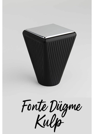 Lüks Fonte Düğme Siyah-krom Mobilya,çekmece,tv Ünitesi.dolap,yatak Odası,şifonyer Kulpu Siyah-krom
