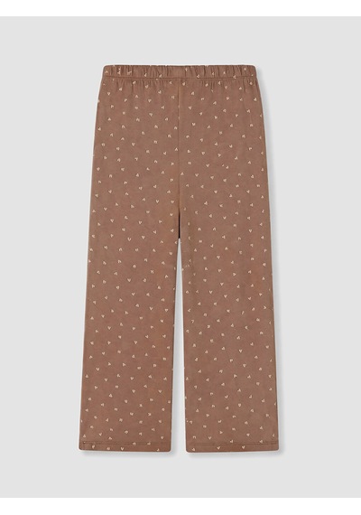 Lcw Dream Kahverengi Kalp Desenli Kadın Kapri Pijama Alt