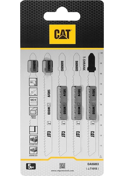 Cat Da06003 5 Parça Profesyonel Ahşap Çapaksız Temiz Kesim Dekupaj Testere Bıçağı, Ucu