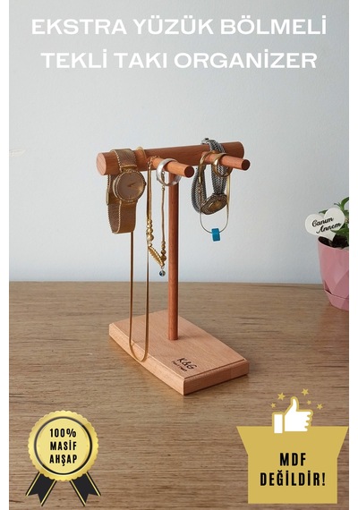 Takı Organizer Ahşap Takı Askısı 20 Cm Takı Standı Yüzük Kolye Askısı Takı ve Aksesuar Düzenleyici