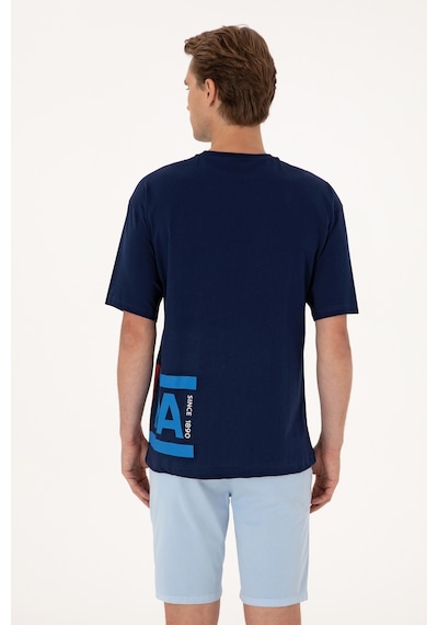 U.S. Polo Assn. Erkek Comfort Fit Bisiklet Yaka Lacivert Tişört 50306879-VR033