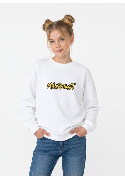 Seabubbles Manifest Esin Kız Çocuk Sweatshirt BEYAZ