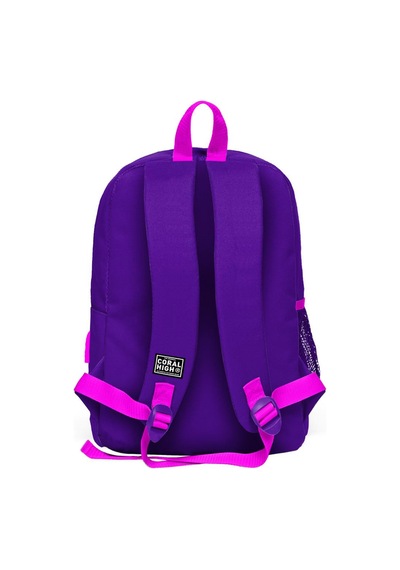 Coral High Kids Mor Dama Desenli Usb Şarjlı Kulaklık Çıkışlı Okul Çantası