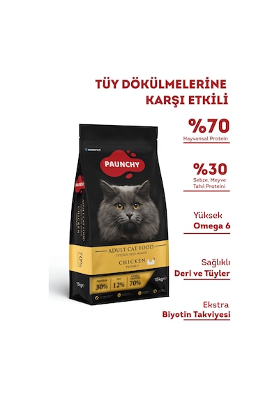 Paunchy Tavuklu Yetişkin Kedi Maması 15 KG